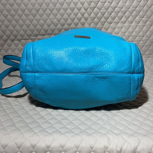 Coach Avery Drawstring Teal Turquoise Blue Super Soft. 2 Straps. - Picture 9 of 14